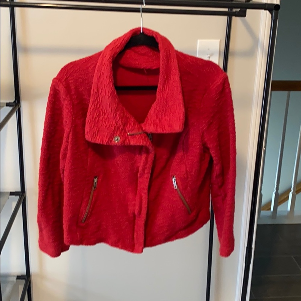 Cropped moto jacket